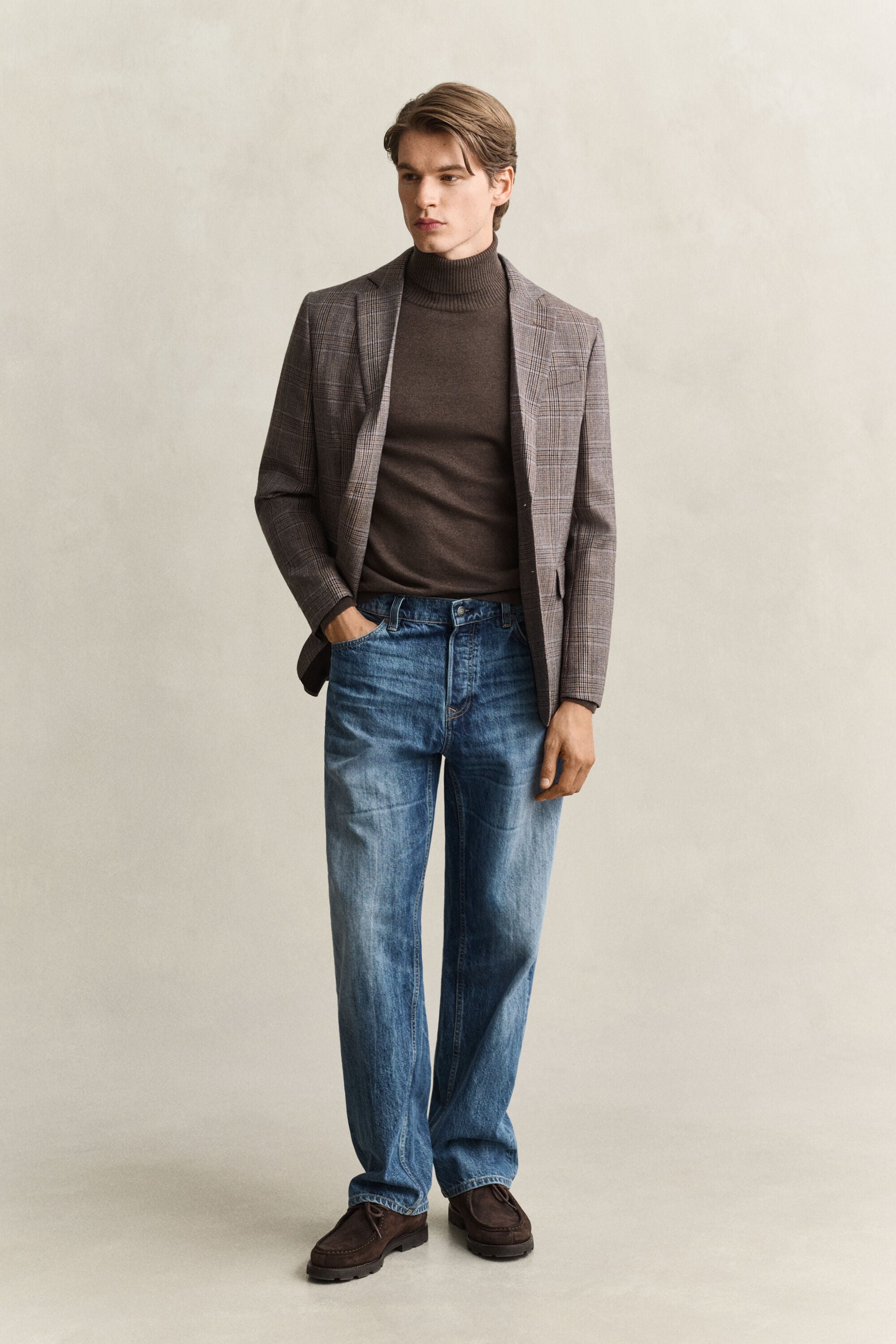 Checked Wool Suit Jacket