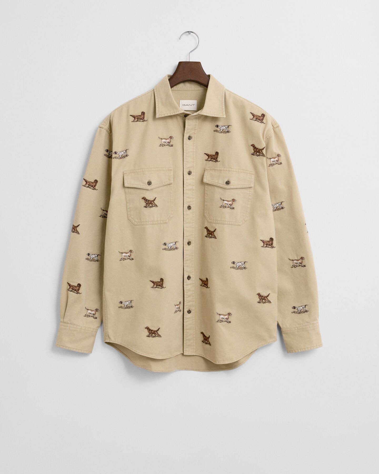 Relaxed Fit Embroidered Twill Shirt