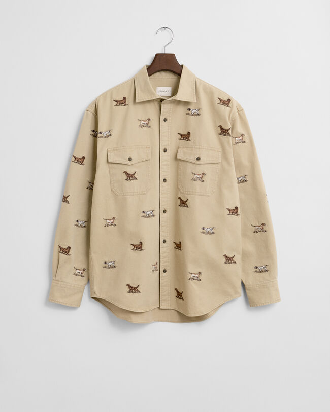 Relaxed Fit Embroidered Twill Shirt