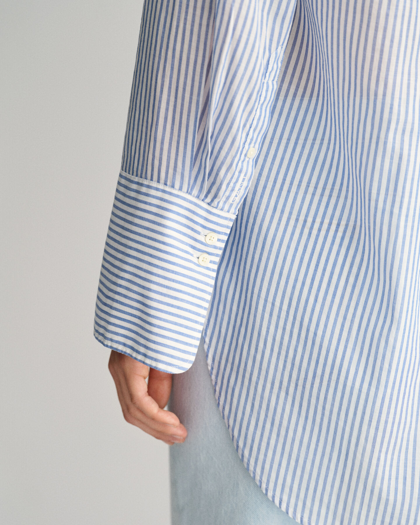 Relaxed Fit Wide Cuff Striped Shirt