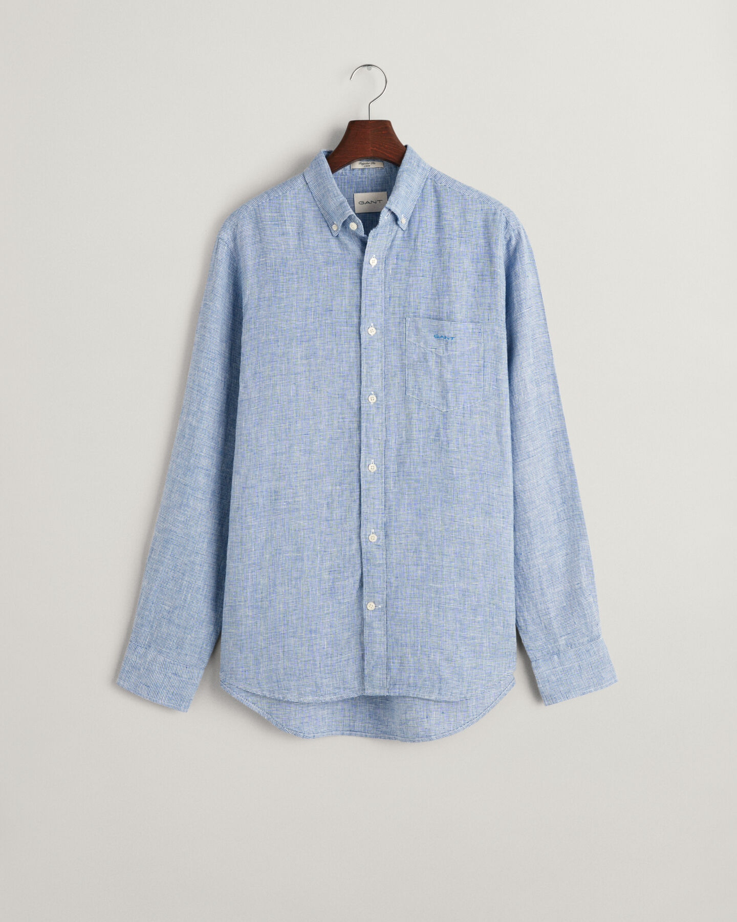 Regular Fit Houndstooth Linen Shirt