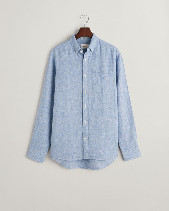 Regular Fit Houndstooth Linen Shirt
