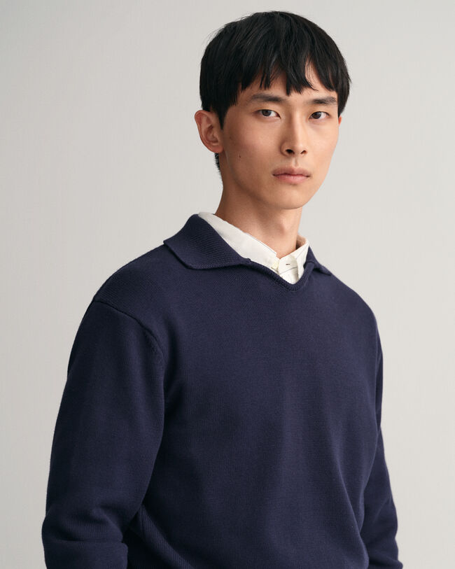 V-Neck Polo Sweater