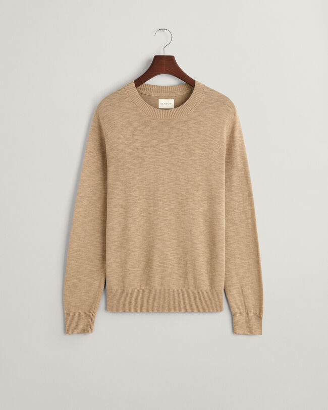 Cotton Linen Crew Neck Sweater