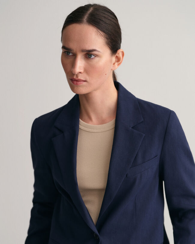 Regular Fit Stretch Linen Blazer