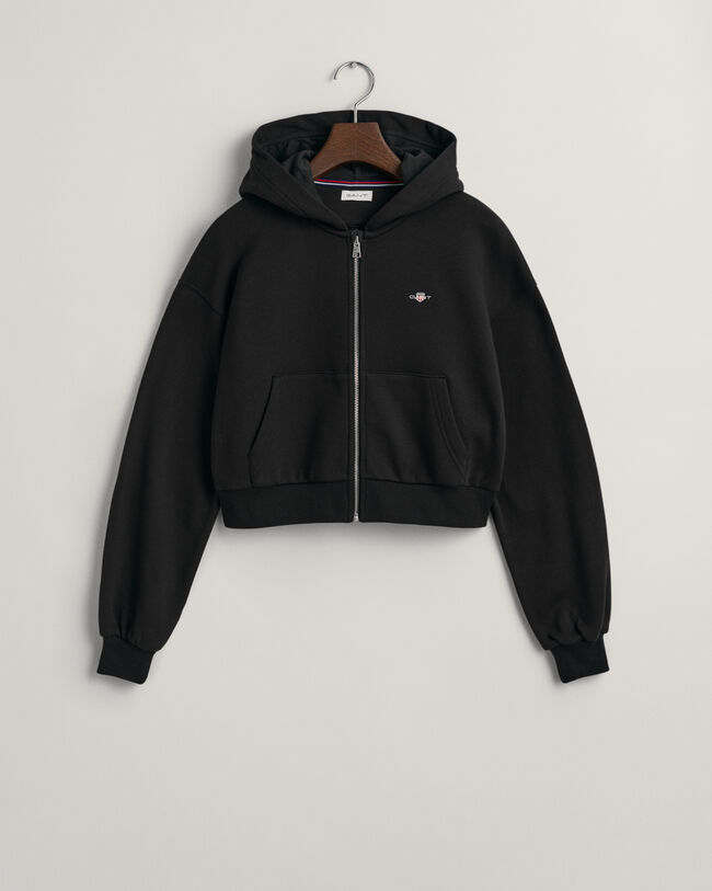 Teen Girls Shield Cropped Zip Hoodie