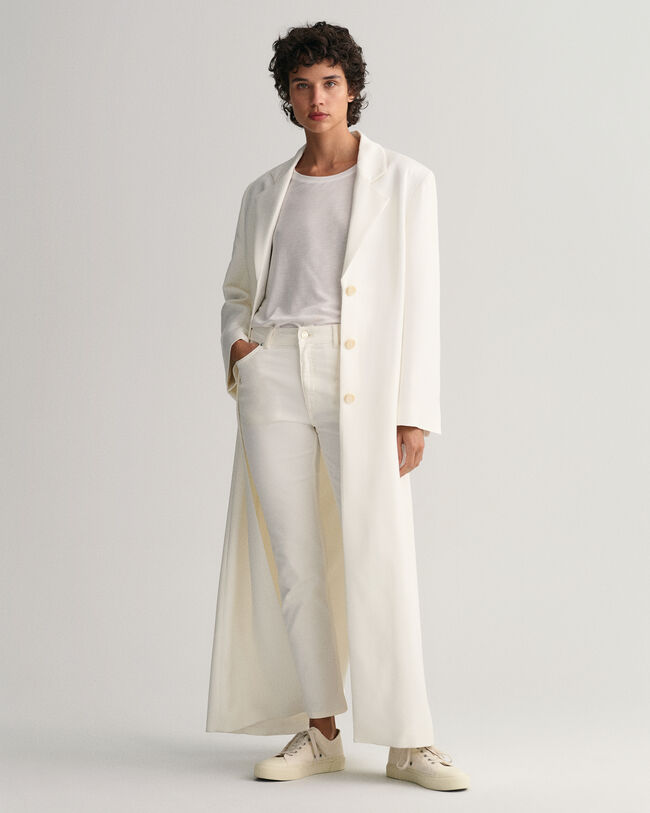 White Cropped Slim Fit Jeans