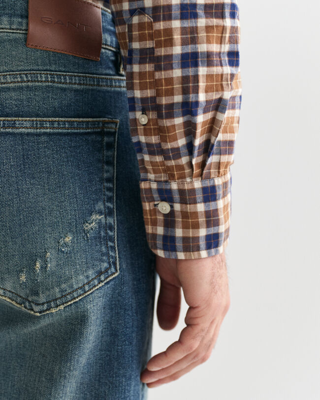 Regular Fit Checked Light Twill Shirt