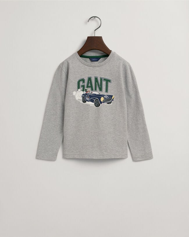 Boys Driving Dog Long Sleeve T-Shirt