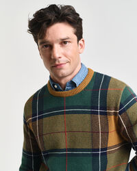 Checked Crew Neck Sweater