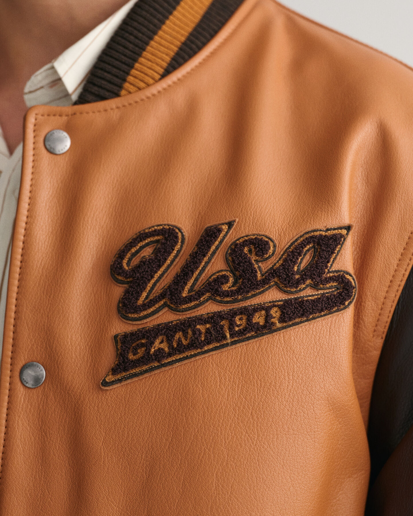 Leather GANT Varsity Jacket