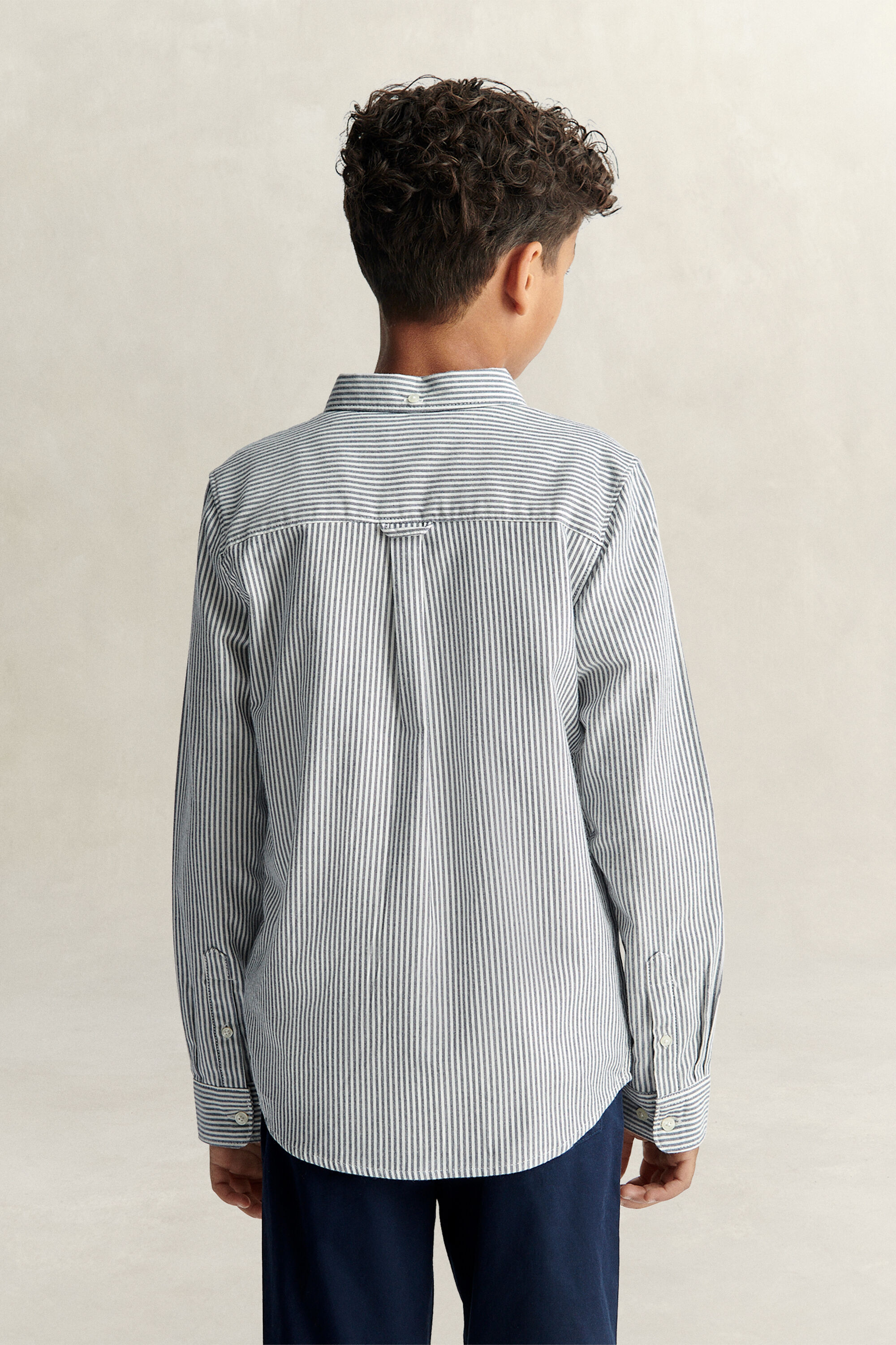 Teen Boys Shield Striped Oxford Shirt — EVENING BLUE