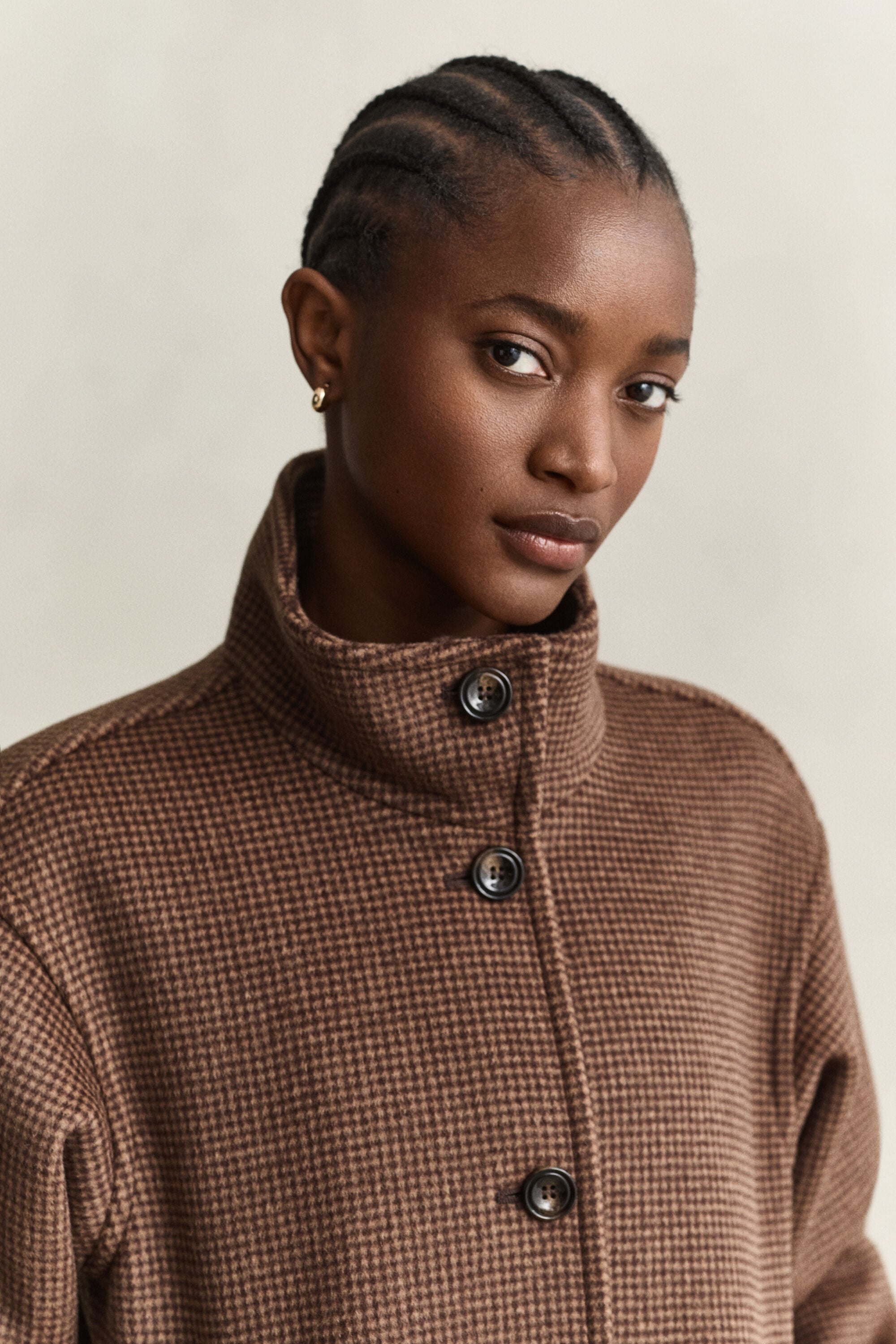 Checked Wool Blend Jacket