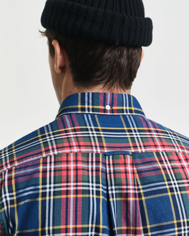 Regular Fit Checked Indigo Shirt