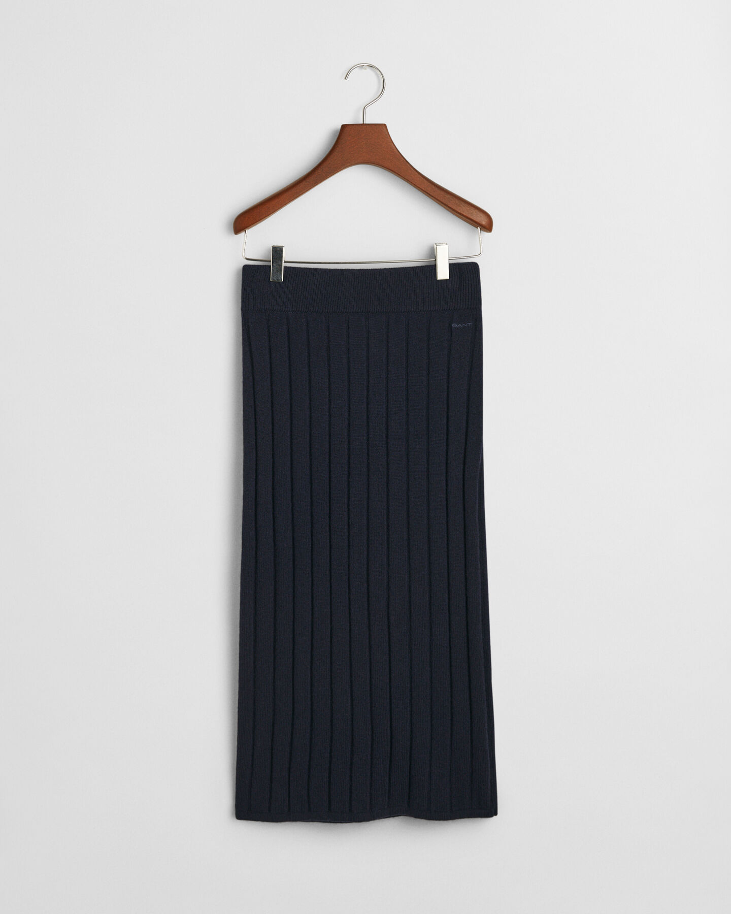 Wide Ribbed Wool Skirt