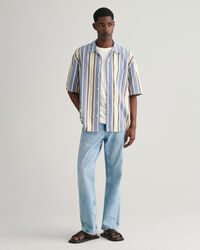 Relaxed Fit Wide Striped Short Sleeve Shirt