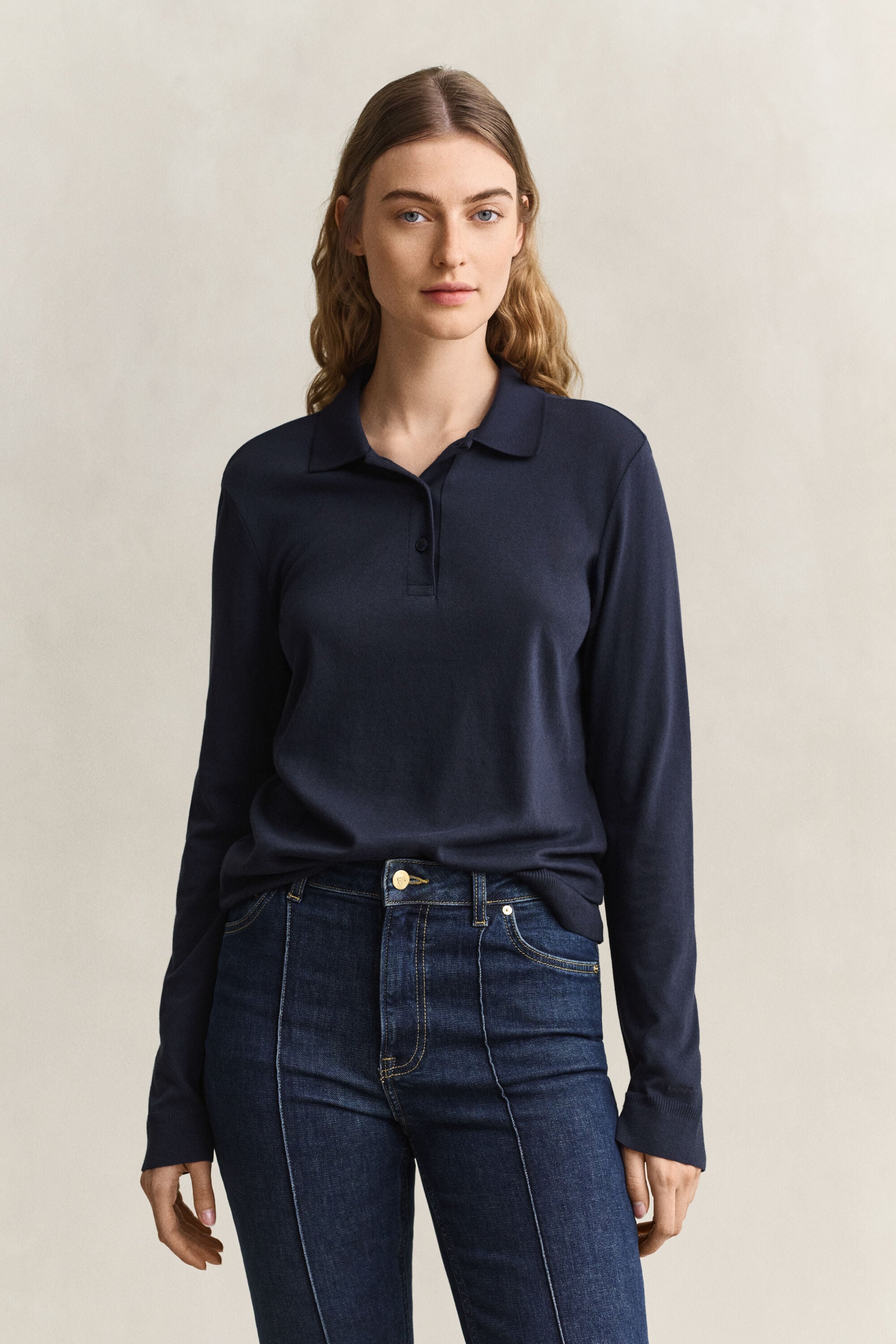 Seamless Long Sleeve Polo Top