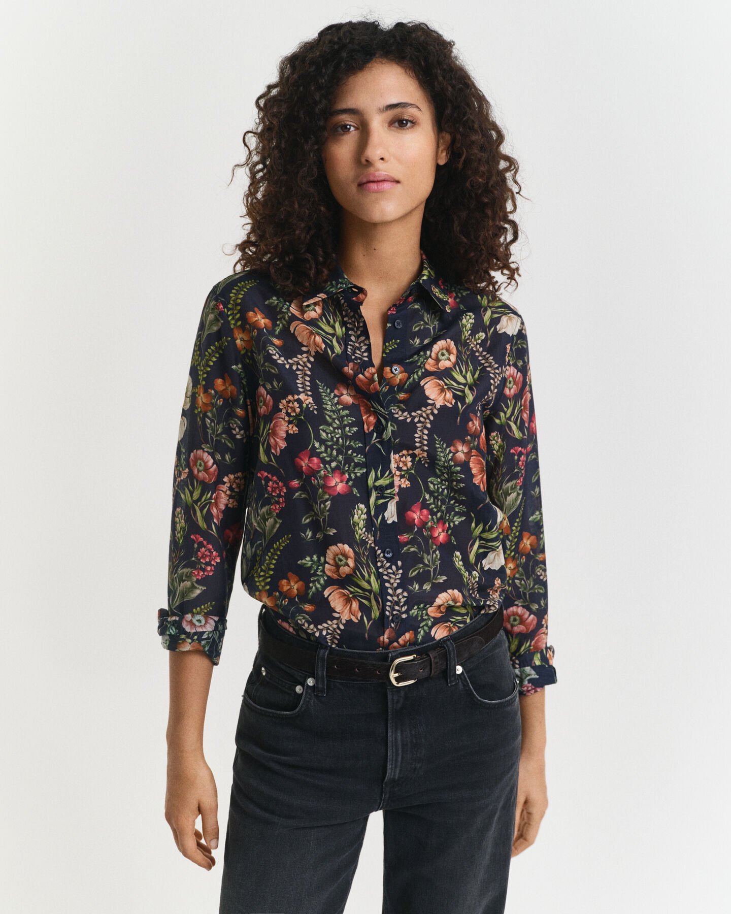 Regular Fit Floral Printed Cotton Silk Shirt