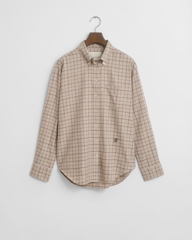Relaxed Fit Checked Brushed Flannel Shirt
