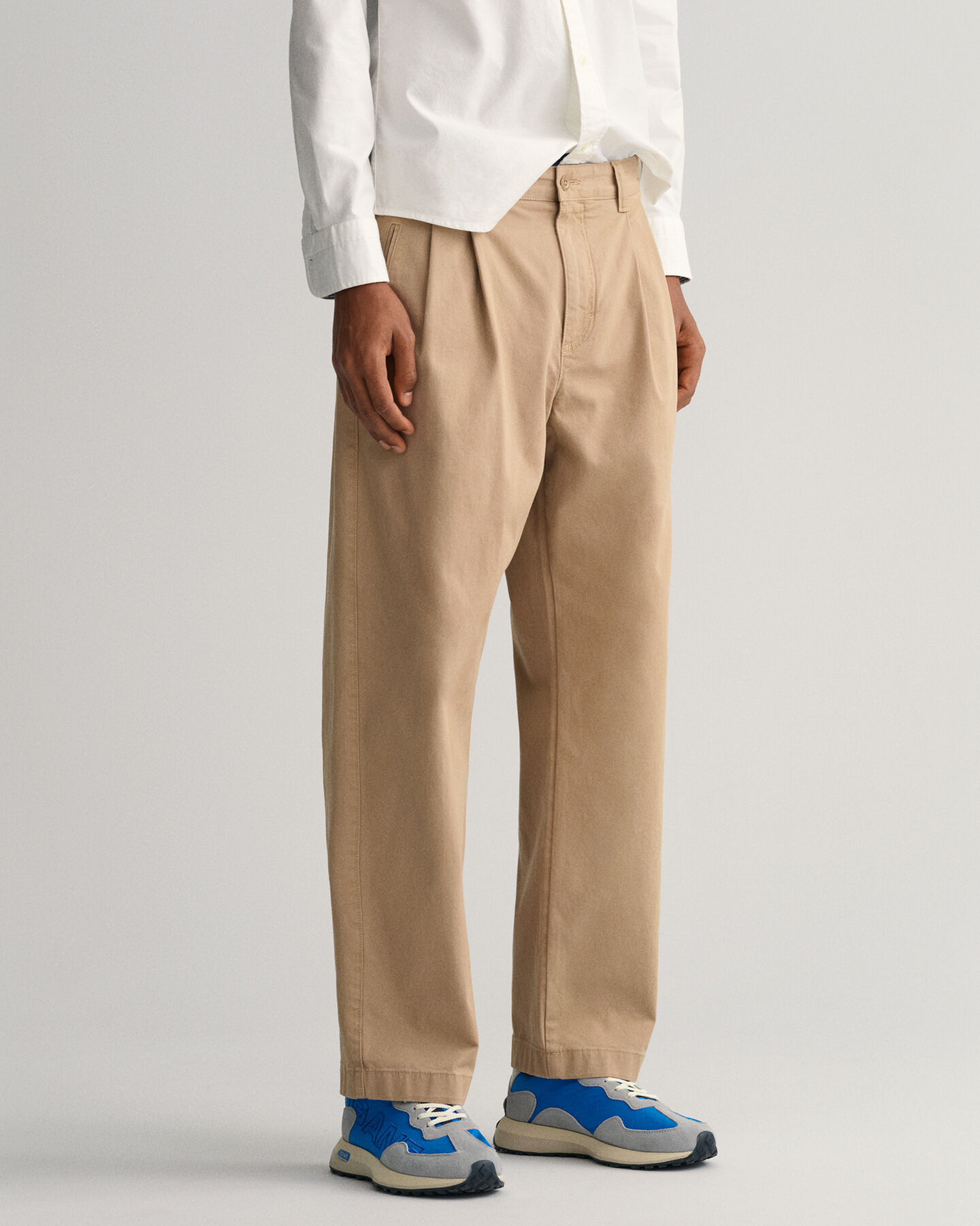 Relaxed Fit Pleated Chinos