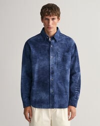 Oversized Indigo Suede Shirt