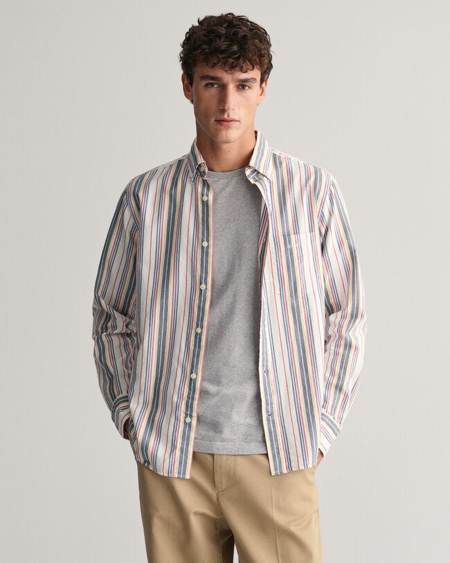 Regular Fit Striped Archive Oxford Shirt 