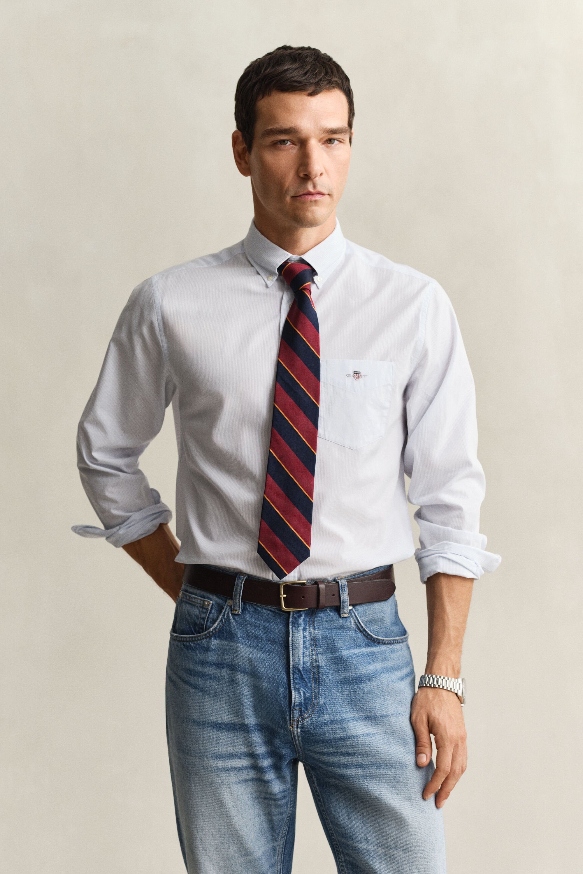 Banker Stripe Classic Poplin Shirt