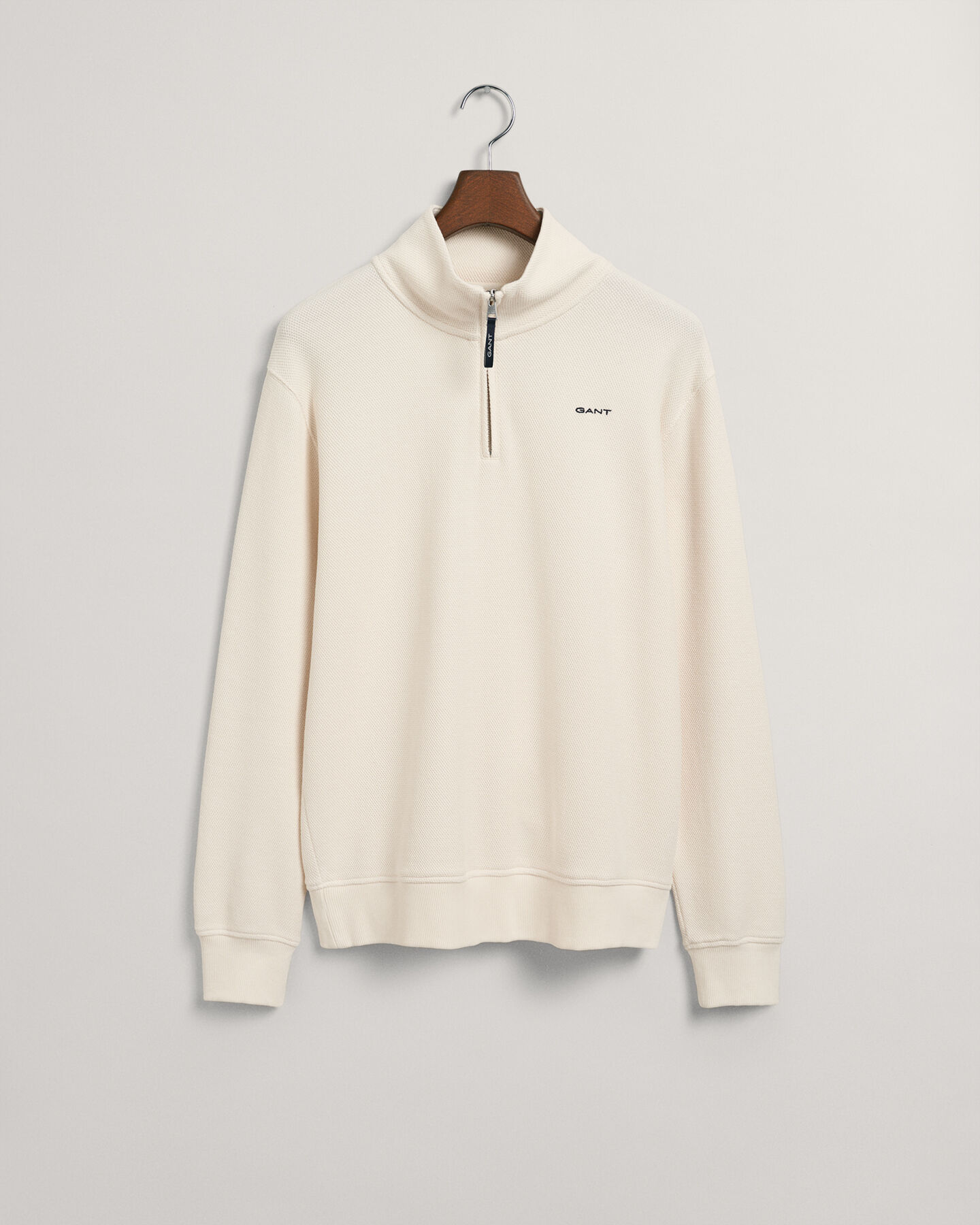 Waffle Texture Half-Zip Sweater