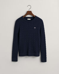 Teen Girls Shield Cotton Cable Knit Sweater