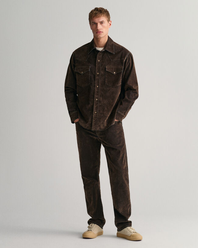 Relaxed Fit Flocked Velvet Jeans