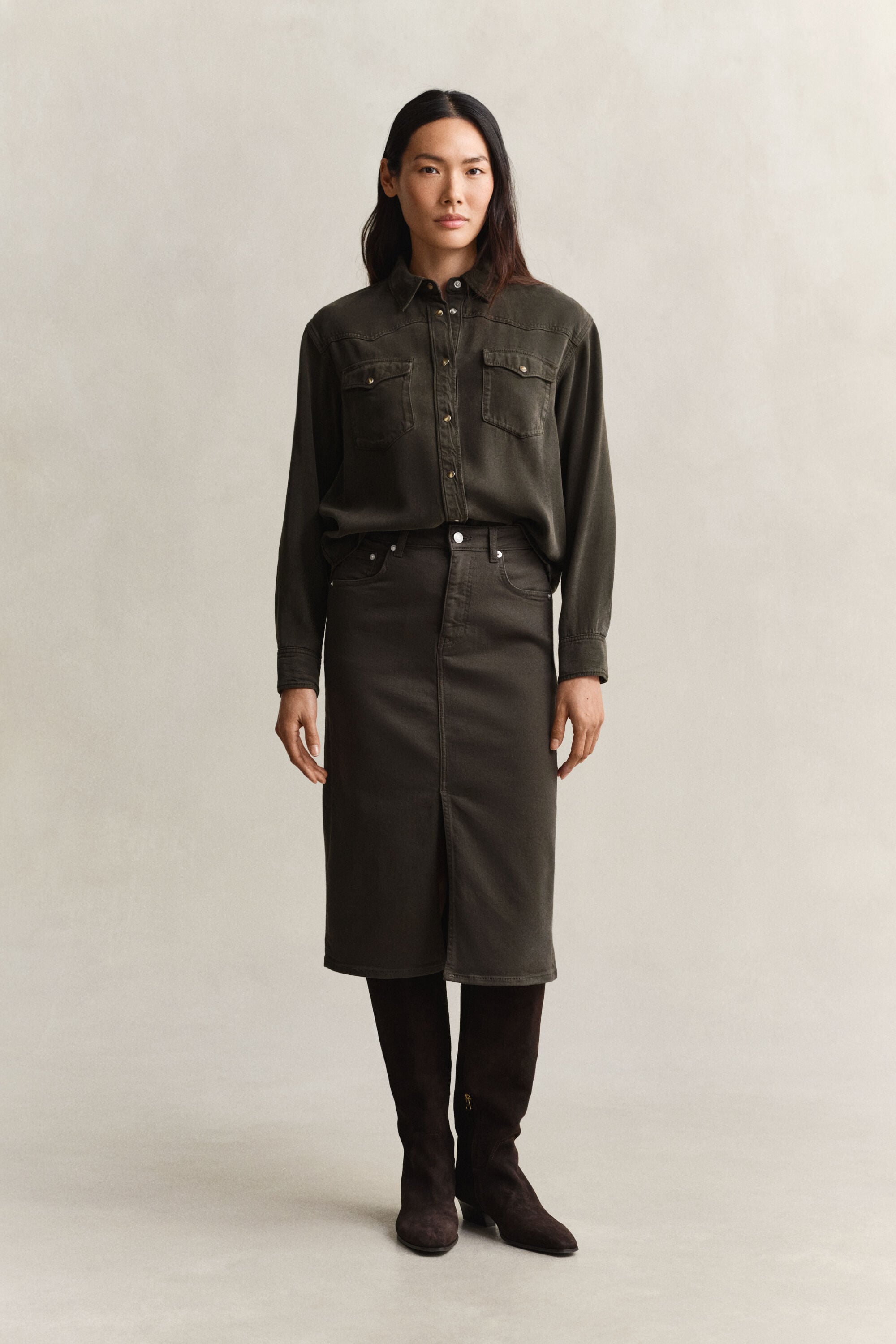 Twill Colored Pencil Skirt