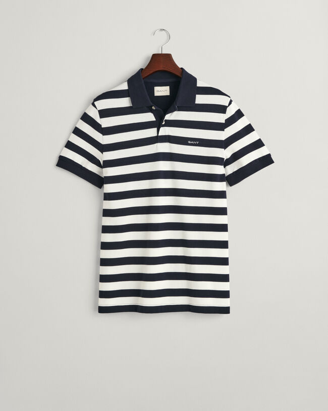 Wide Striped Piqué Polo Shirt