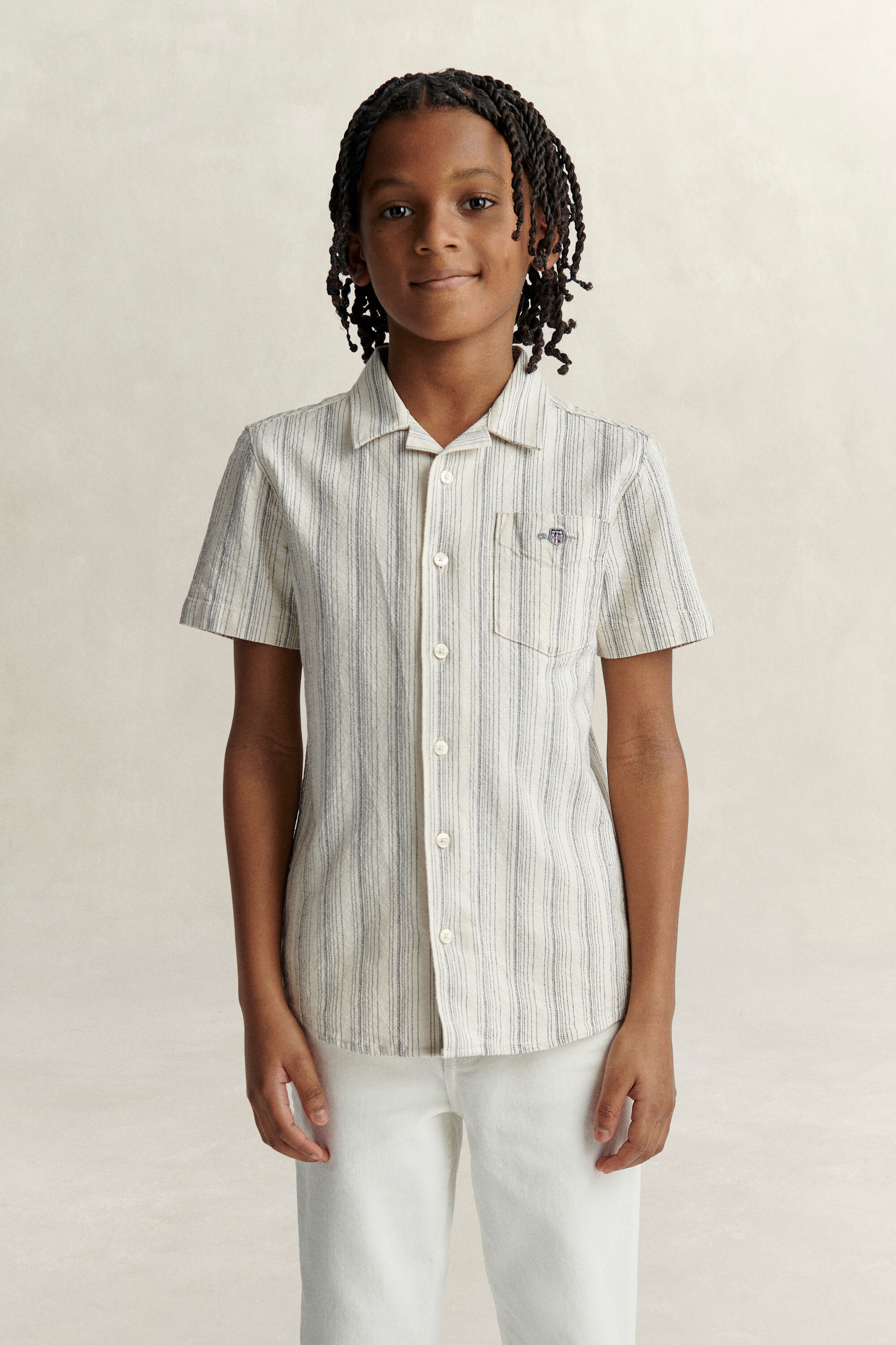 Teen Boys Striped Linen Blend Shirt