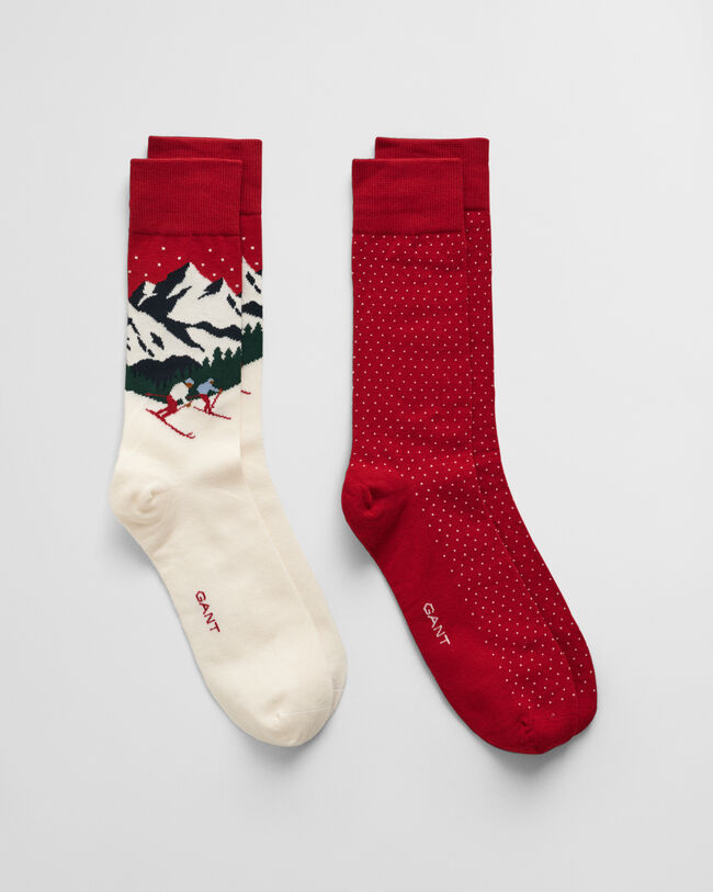 2-Pack Ski Artwork Socks Gift Box