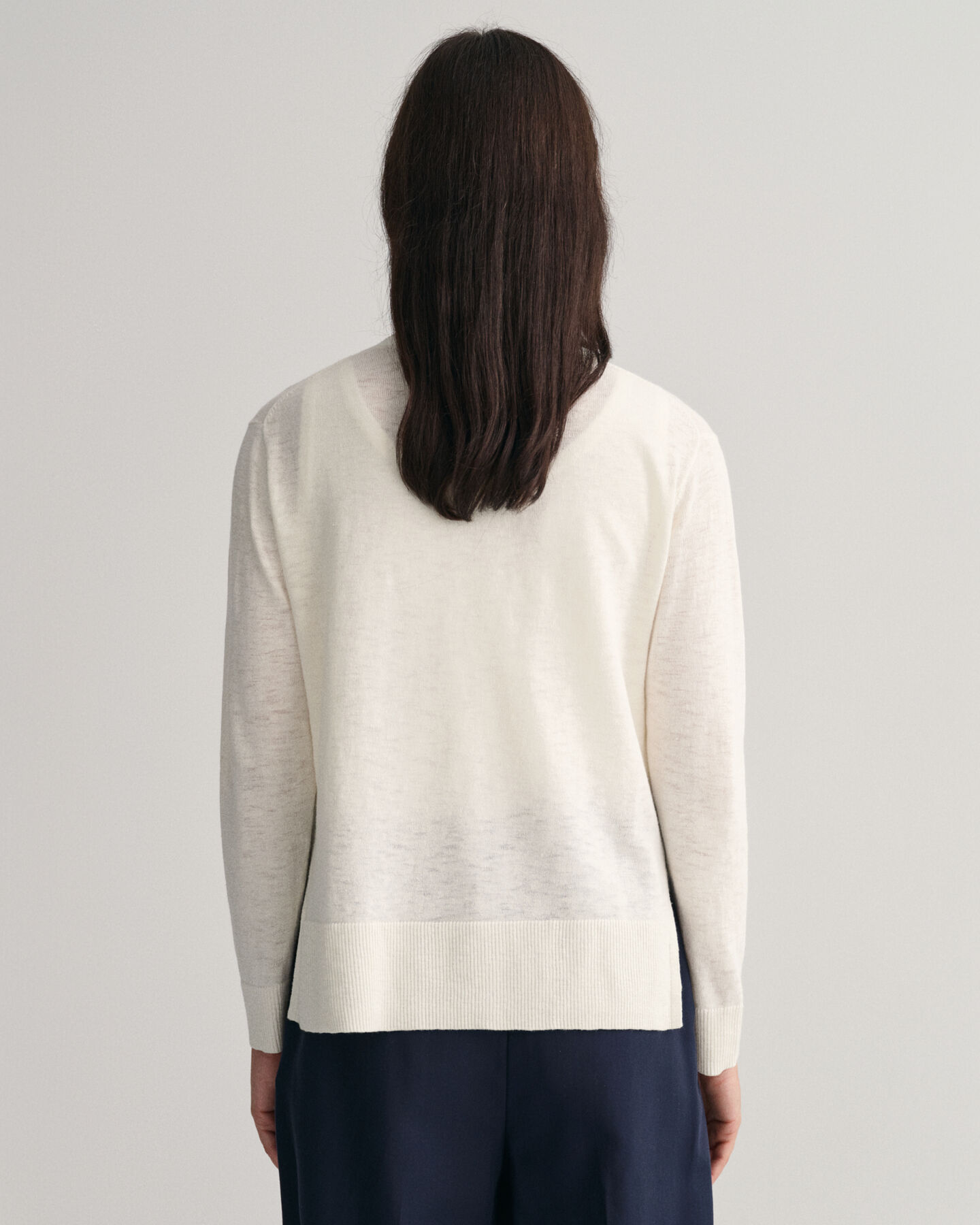 Linen Blend V-Neck Sweater