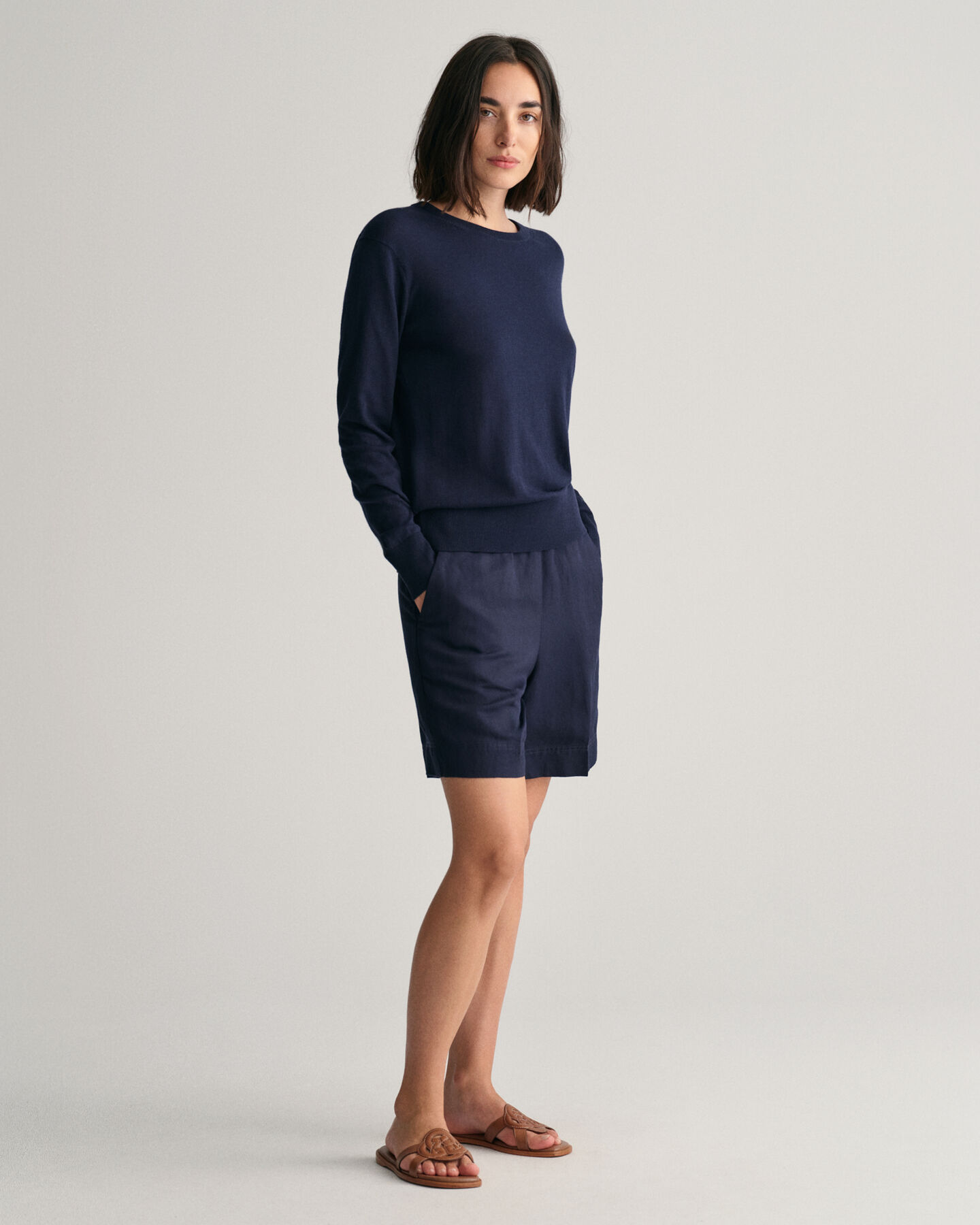 Fine Knit Crew Neck Sweater