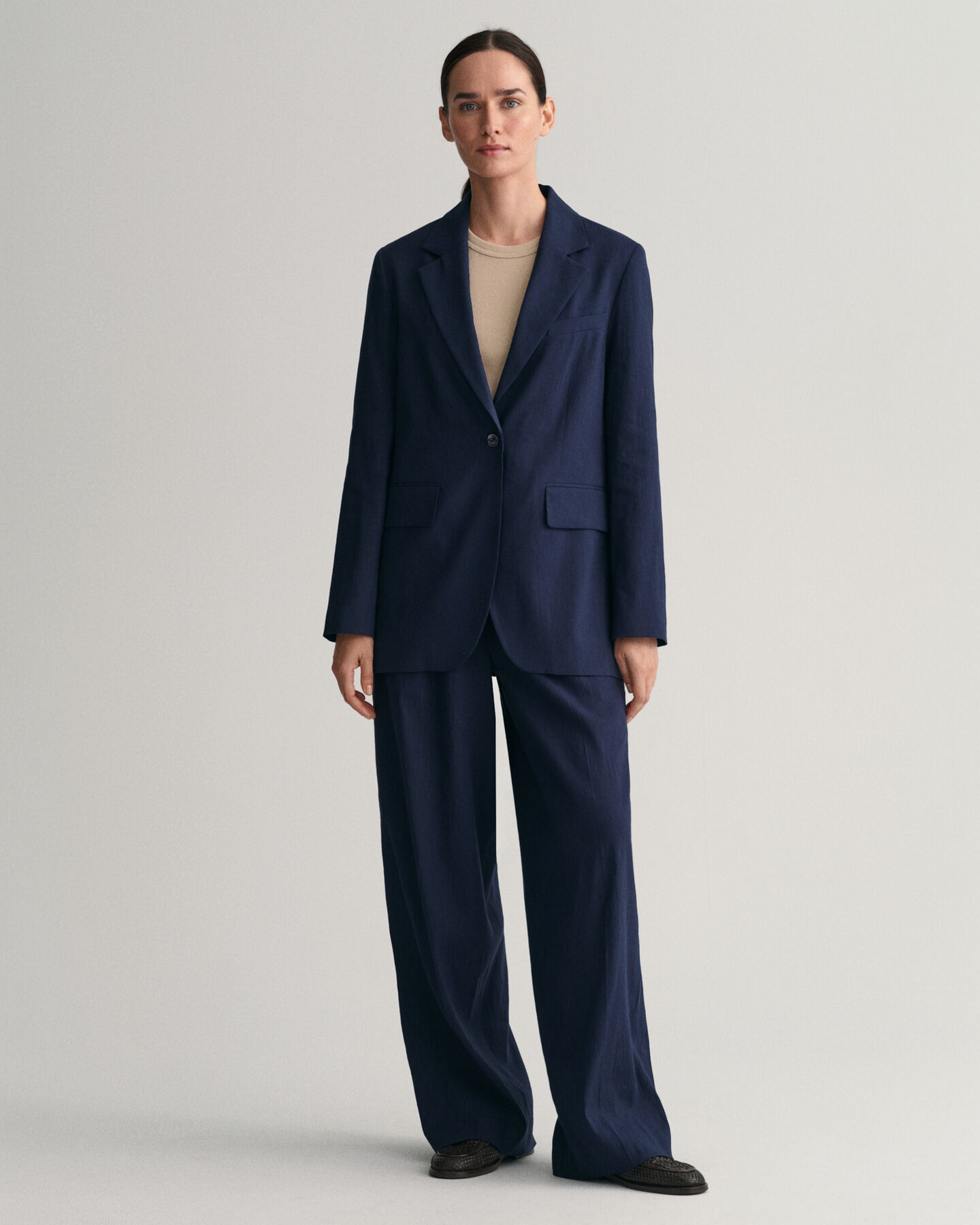 Regular Fit Stretch Linen Blazer