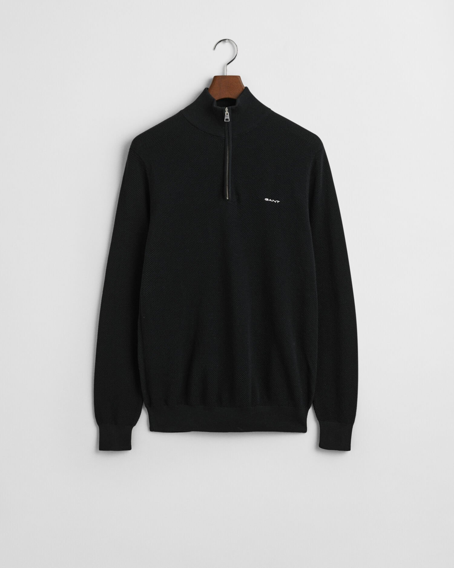 Cotton Piqué Half-Zip Sweater
