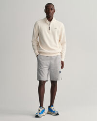 Waffle Texture Half-Zip Sweater