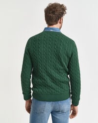 Cotton Cable Knit Crew Neck Sweater
