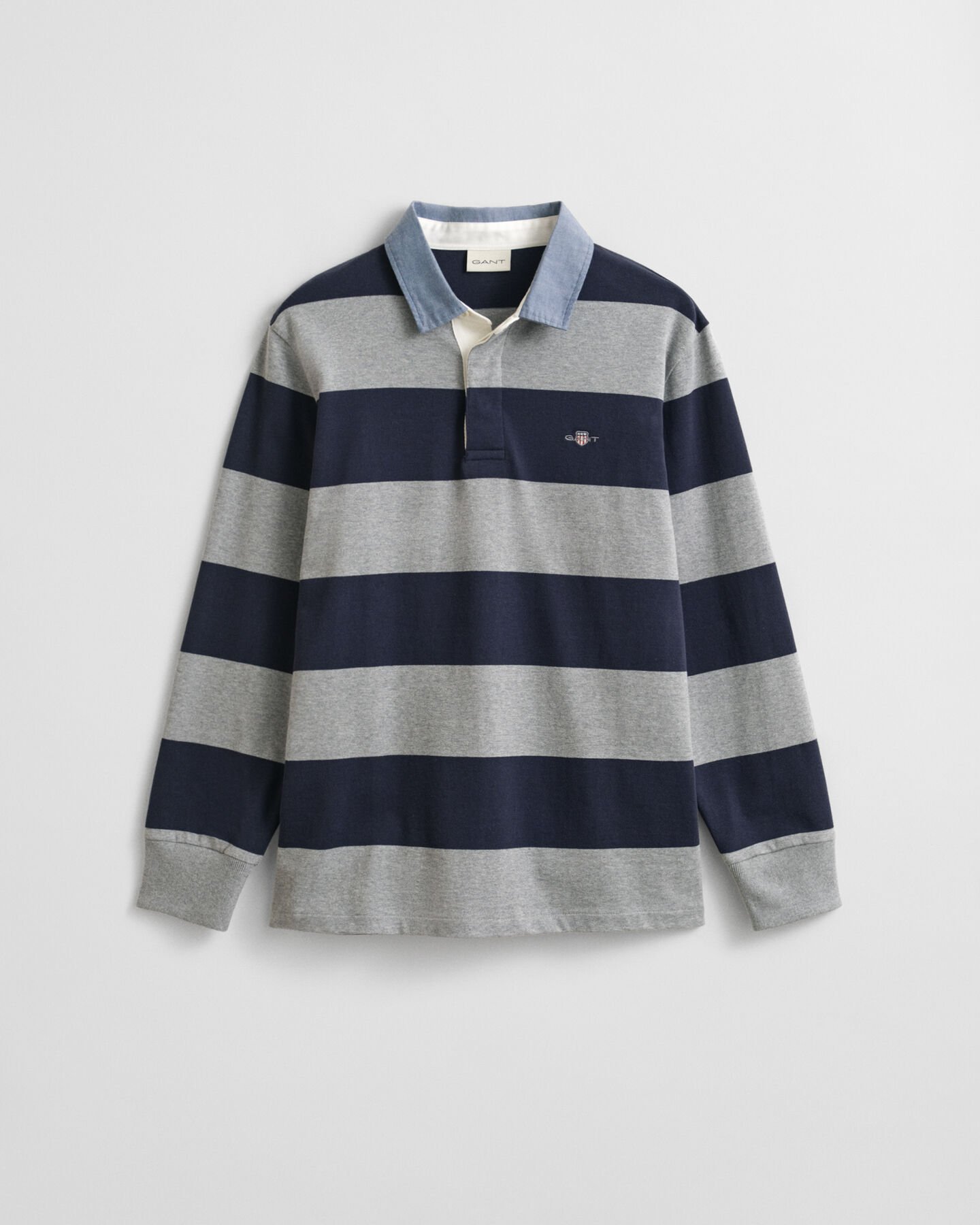 Chambray Collar Striped Heavy Rugger