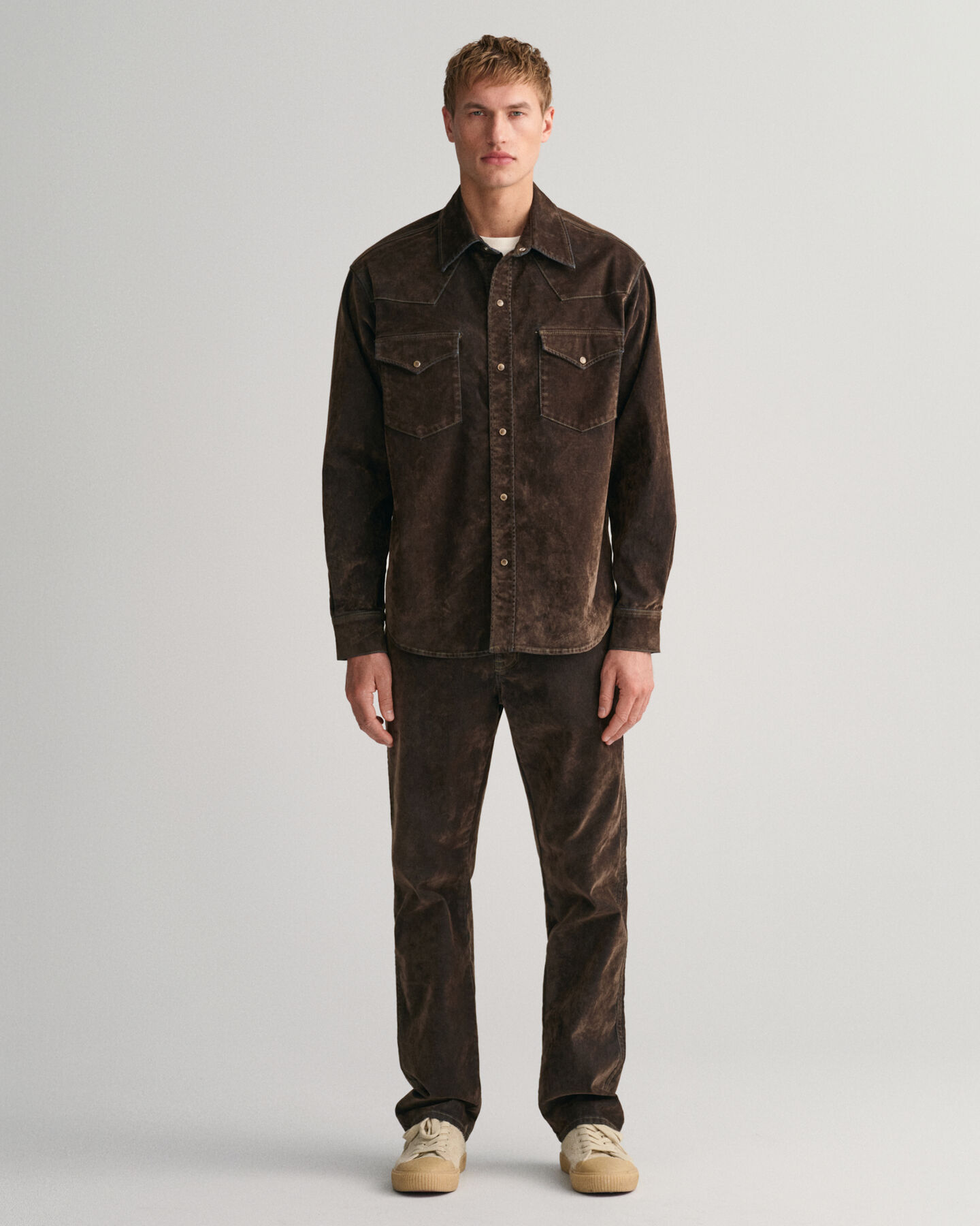 Relaxed Fit Flocked Velvet Jeans