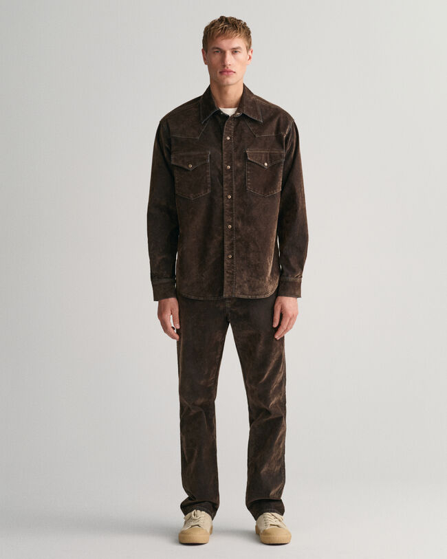 Relaxed Fit Flocked Velvet Jeans