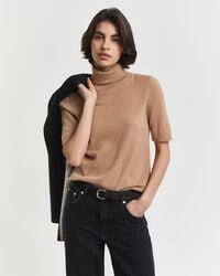Short Sleeved Cashmere Turtleneck Sweater
