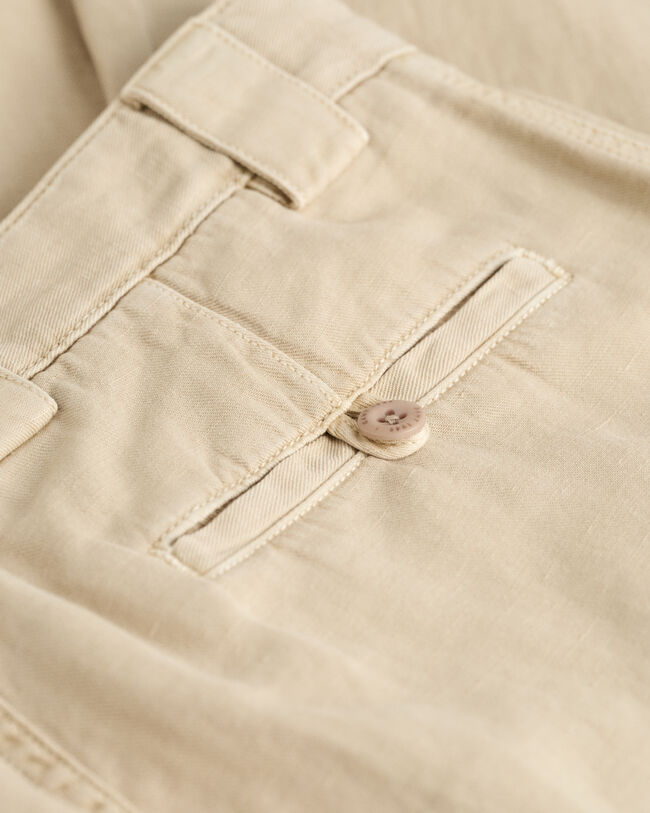 Pleated Cotton Linen Chinos