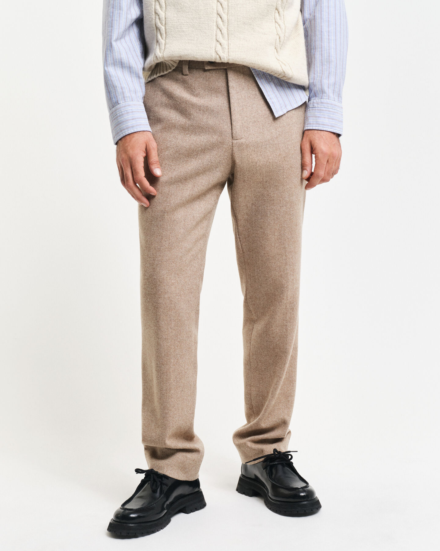 Slim Fit Herringbone Suit Pants