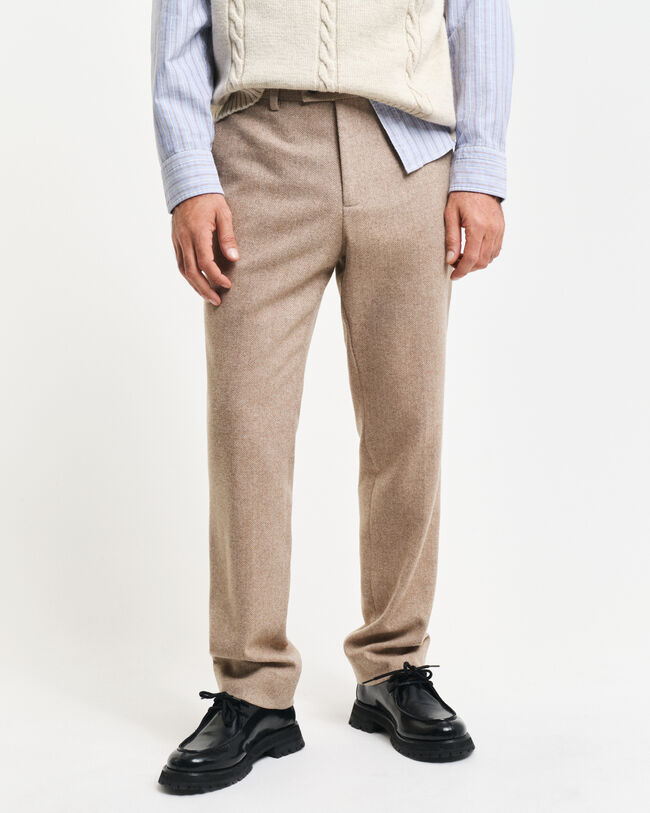 Slim Fit Herringbone Suit Pants