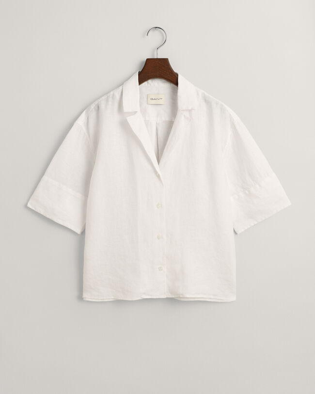 Relaxed Fit Linen Short Sleeve Shirt