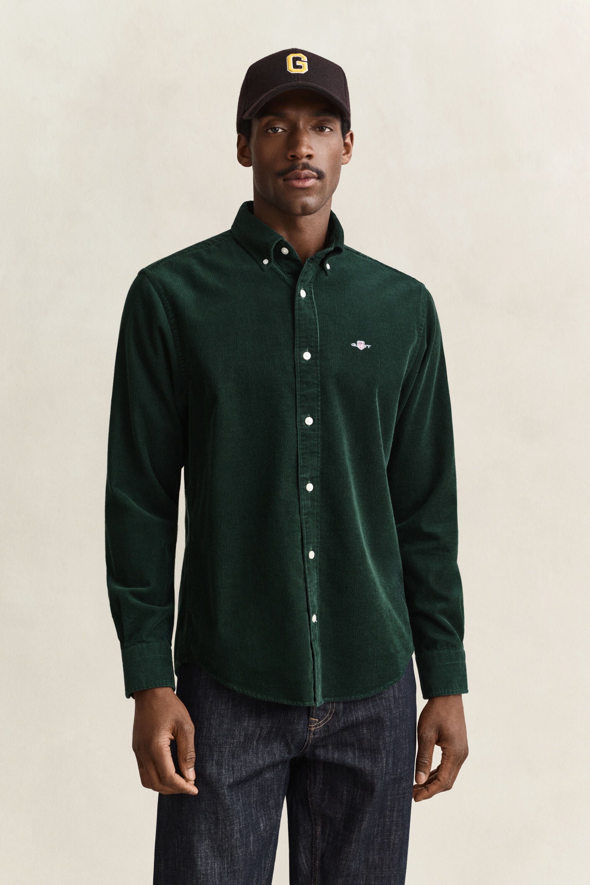 Corduroy Shirt — TARTAN GREEN
