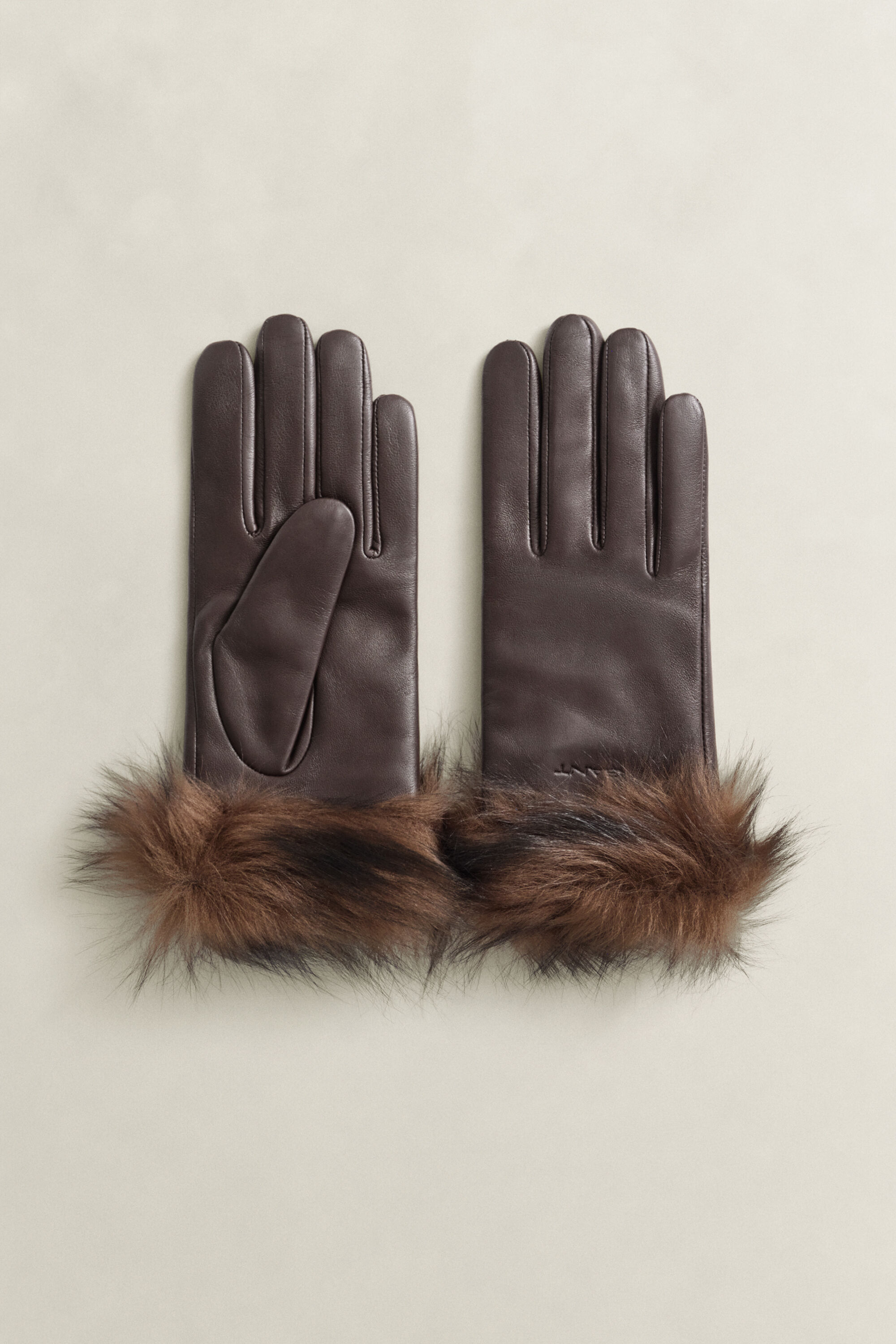Shearling Cuff Leather Gloves